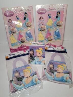 Disney Cinderella Princess Birthday Party Cupcake Holders Treat Boxes Thank You